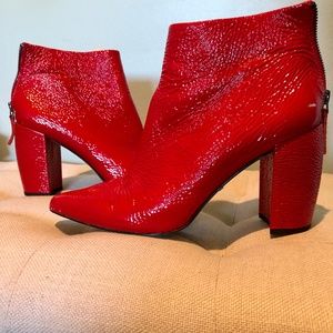 Kenneth Cole Alora Red Patent Leather Bootie